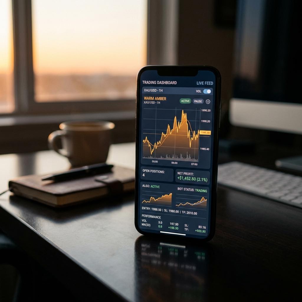 Interface Welkruvozan plateforme de trading crypto IA sur écran mobile